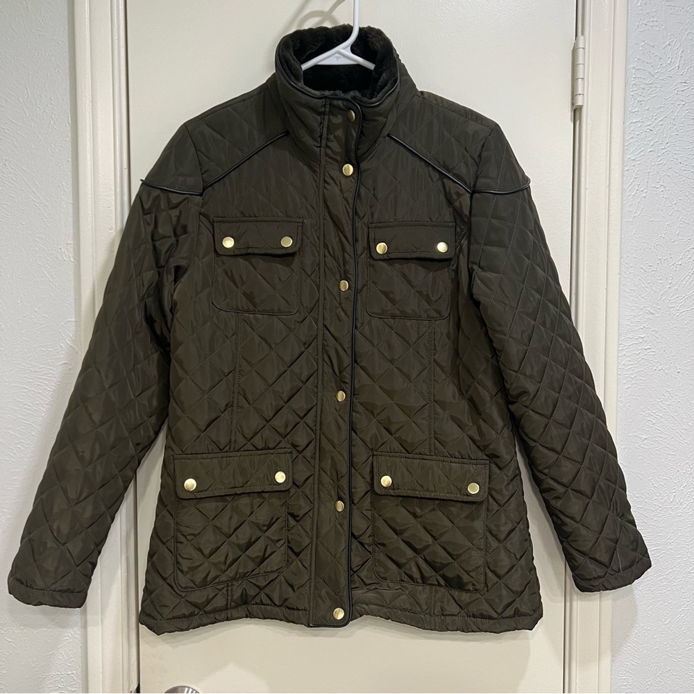 Jason Maxwell Green Quilted Down Jacket